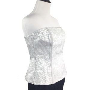 🆕NWT White Bustier with Light Grey Stitching